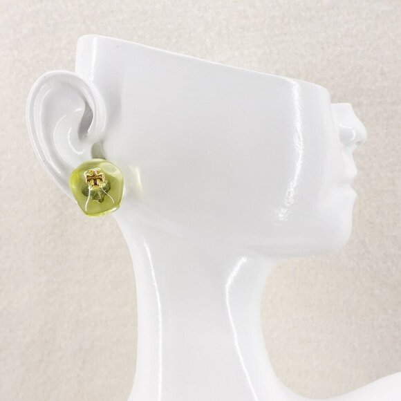 Tory Burch Resin Stud Earrings Green OS - Picture 7 of 12